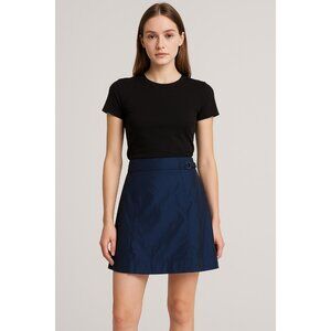 Narciso Rodriguez Navy A-Line Skirt Italian Designer Belted Waist Women’s Size 4